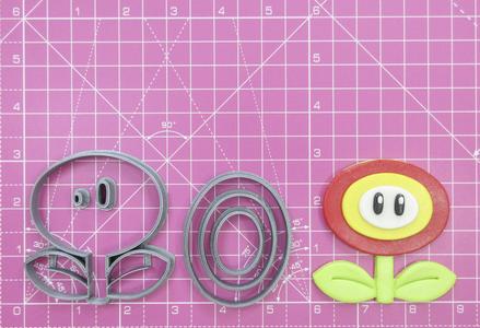Mario Flower Multipiece Fondant Cookie Cutter Set Multiple Sizes