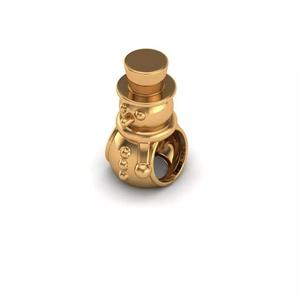 Jewelry gold ring with snowman