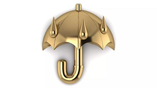 3D Umbrella with Rain Drops Print STL 3D Model