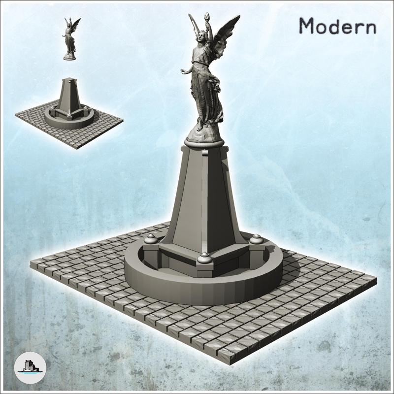 Urban statue with winged angel (3) - World War Two Second WWII Western campaign USA UK Germany