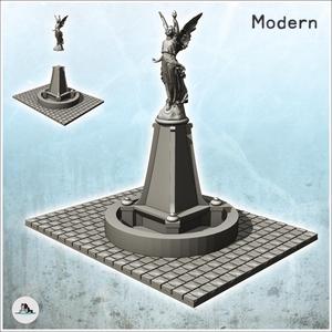 Urban statue with winged angel (3) - World War Two Second WWII Western campaign USA UK Germany