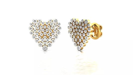 heart diamond stud