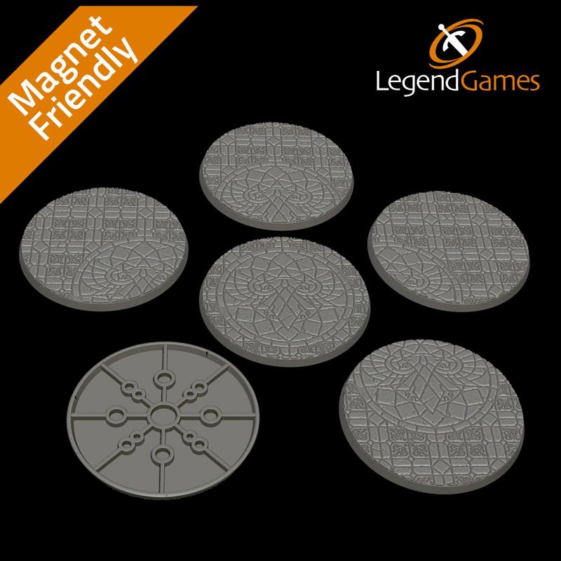 80mm Round Gothic Bases with Imperial Eagle x6 - LegendGames