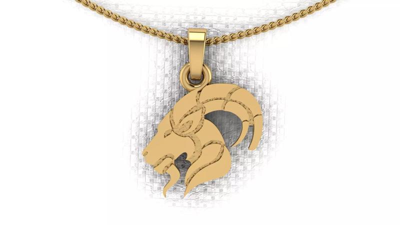 A pendant made in the shape of a zodiac capricorn
