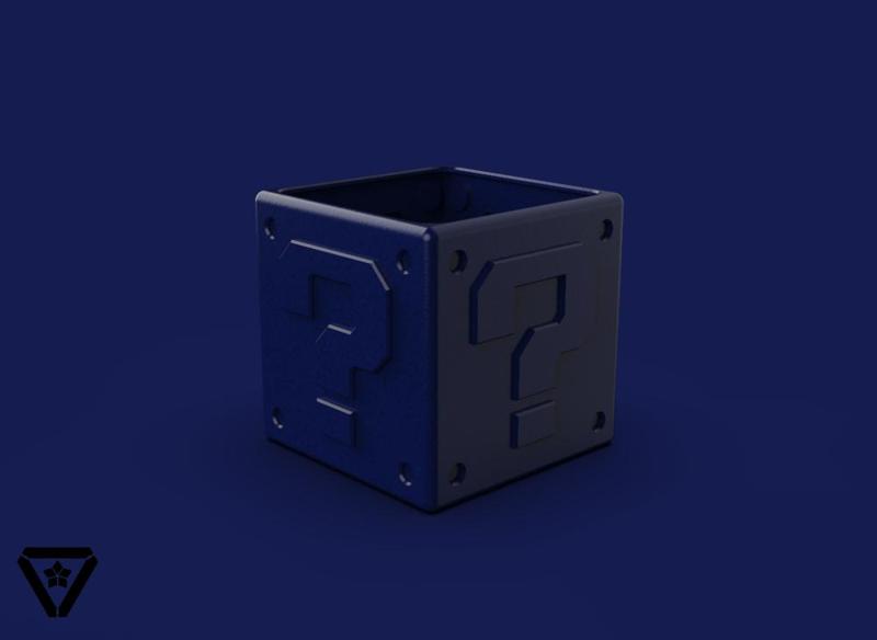 01. Cube 01 - Mario - Planter Pot Cube Garden Pot - Ruby