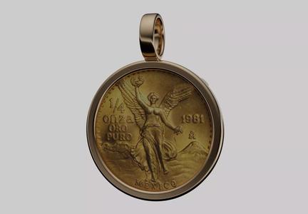 1981 qtr oz libertad Mexico gold bullion coin frame