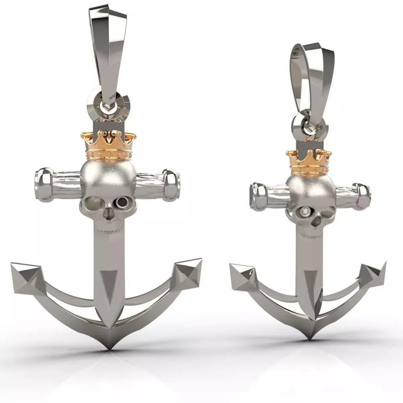 Anchors with skulls and crowns
