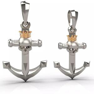 Anchors with skulls and crowns