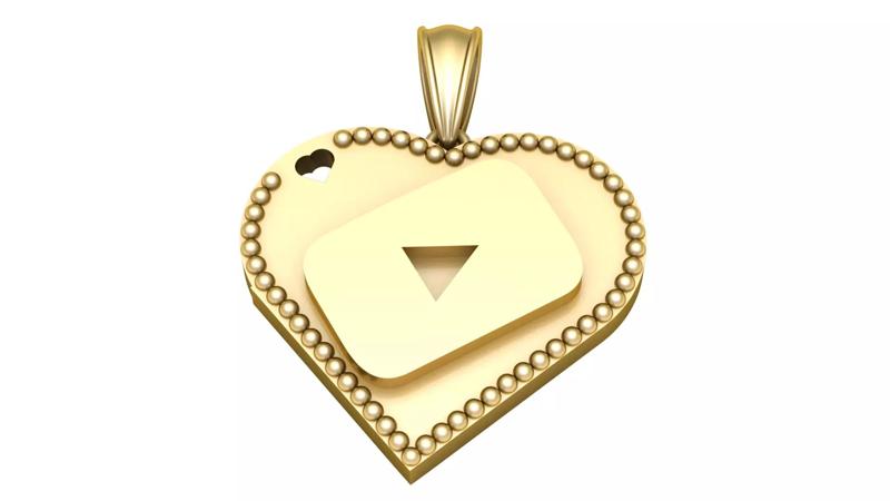 Modern Heart Pendant