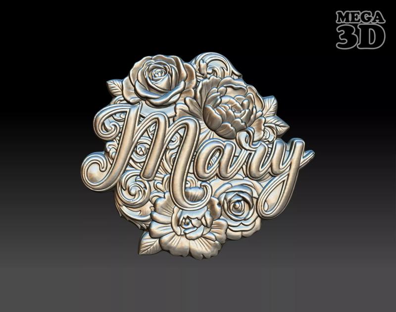 Mary Floral Name Pendant - 250707