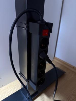 Power Strip Bracket for Table Leg – tool-free mounting with cable ties