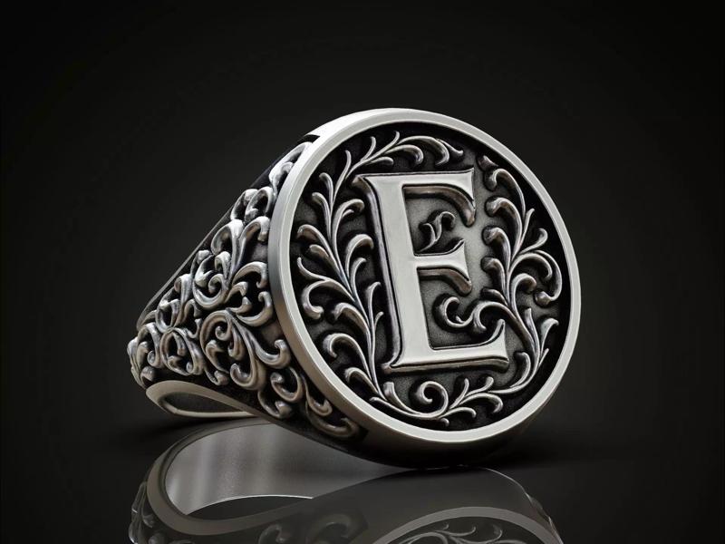 Monogram E Signet Ring  Vintage Ornament