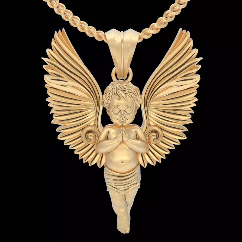 Praying Baby angel pendant silver gold printable jewelry