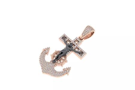Huge Mariners Cross Anchor Jesus Pandent