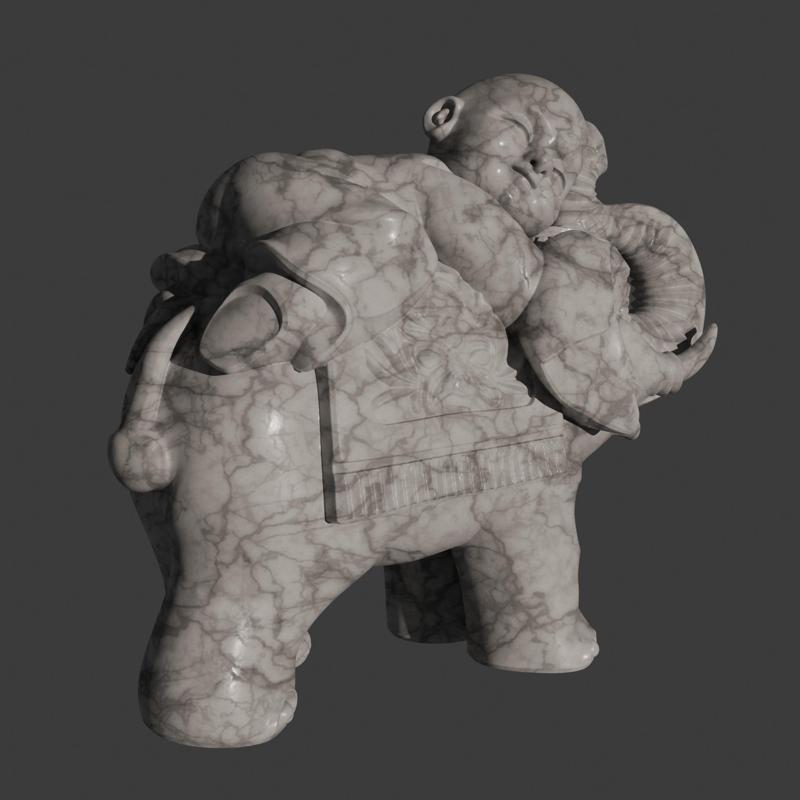 Buddha reclining on elephant