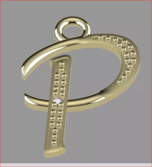 Letter P- Diamond-Studded 3D Model - P-22 3D print model
