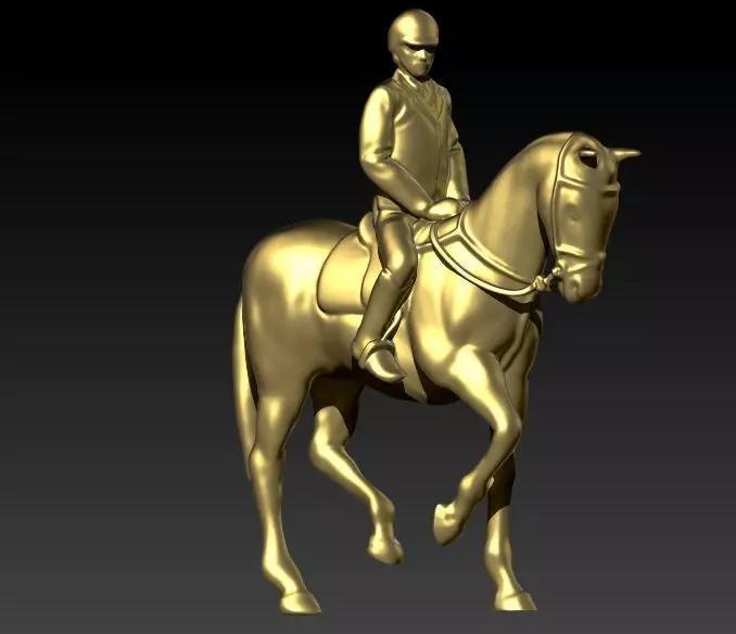 Jockey And Horse Pendant Necklace