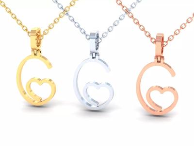 C  VALENTINE PENDANT  HANDMADE FONT