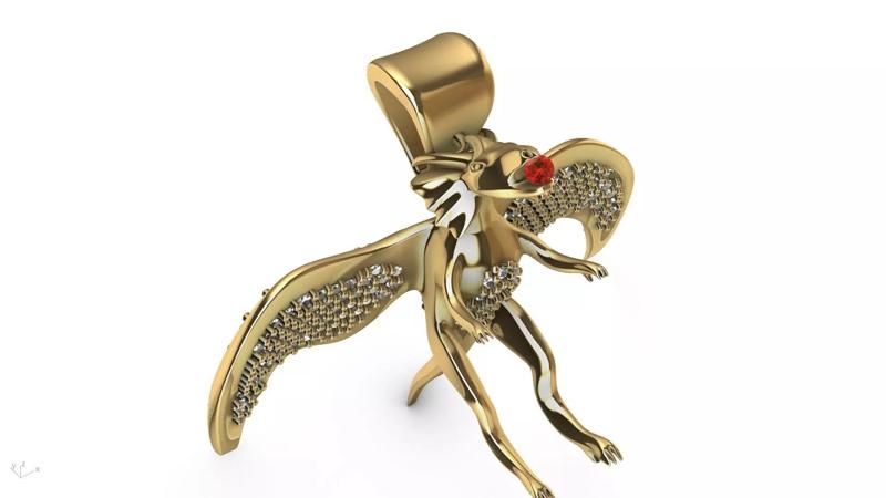 Diamond Dragon pendant  stl verified