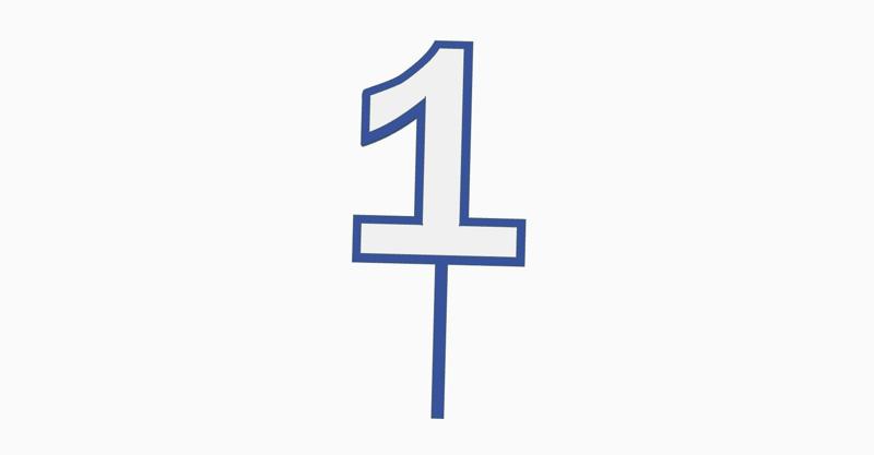 1 number cake topper