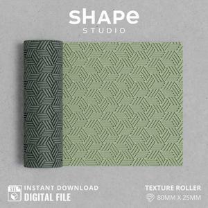 Geometric Texture | Polymer clay Seamless texture roller | Digital STL file | Clay texture