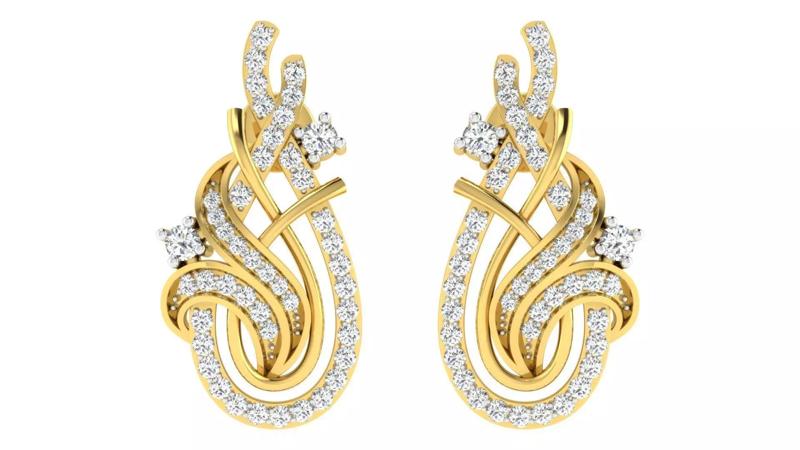 Solitaire Women Earring 3dm STL OBJ FBX Renders Details