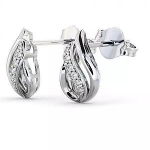 stl file pair of diamond earrings gold