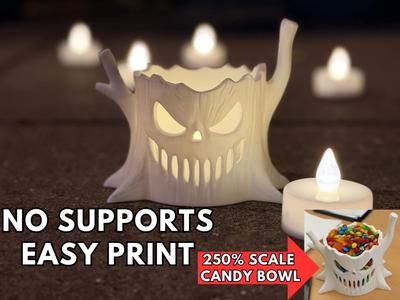 Halloween scary tree - tealight and candy bowl