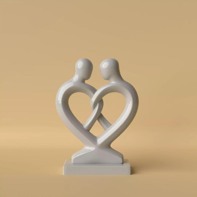 Minimalist Heart with Loving Couple