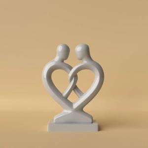 Minimalist Heart with Loving Couple