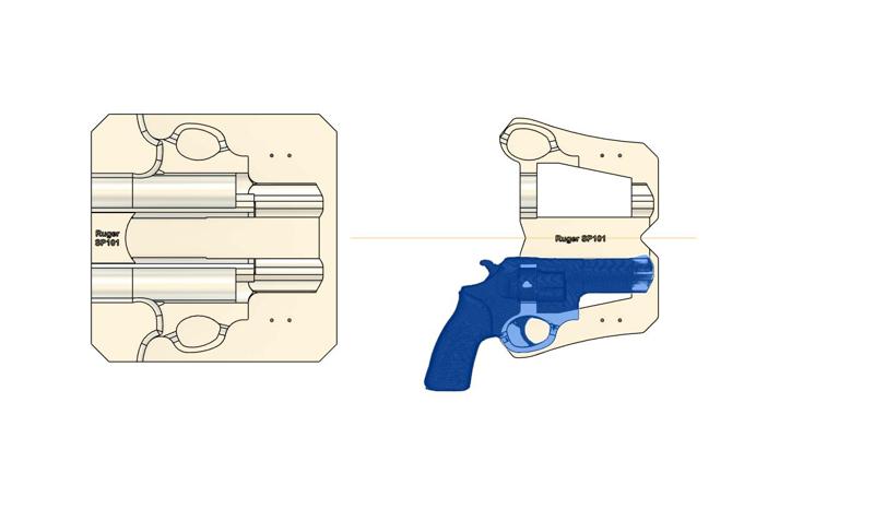 Ruger SP101 Revolver IWB Taco Holster Mold with TrimJigg