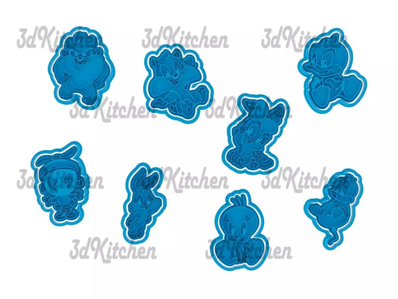 Babies Looney Tuns cookie cutters -fondant STL files