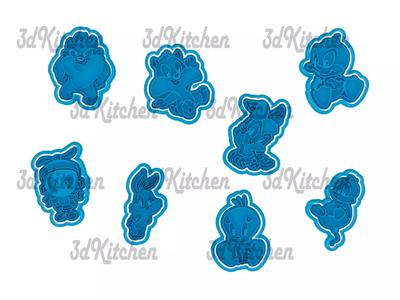 Babies Looney Tuns cookie cutters -fondant STL files