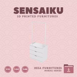 NORDLI 3-Drawer Chest V4 for Mini Dollhouse - IKEA 3D Print