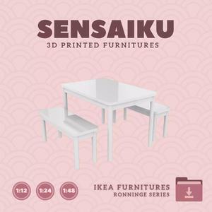 RONNINGE Table 46 In with Bench for Dollhouse - IKEA - 3D Print