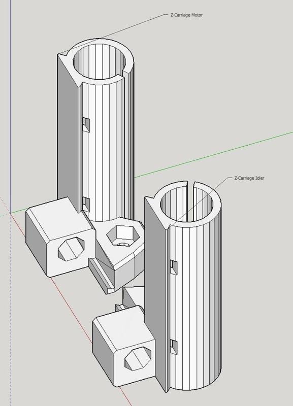 Split X-Ends for Prusa i3 - plus option for cableties