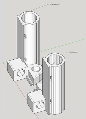 Split X-Ends for Prusa i3 - plus option for cableties