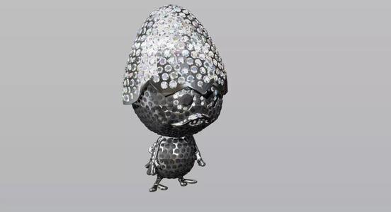 SCULPTURE CALIMERO EMPTY JEWEL DIAMONDS stones cut round