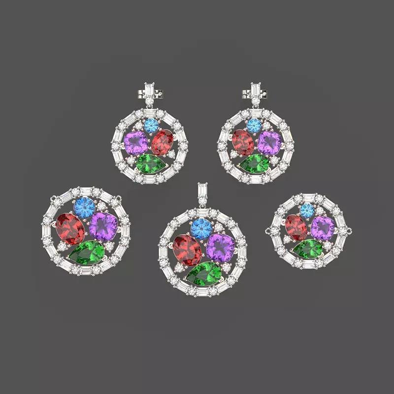 Sport Set in 3 Styles Necklace Pendant Earrings Bracelet