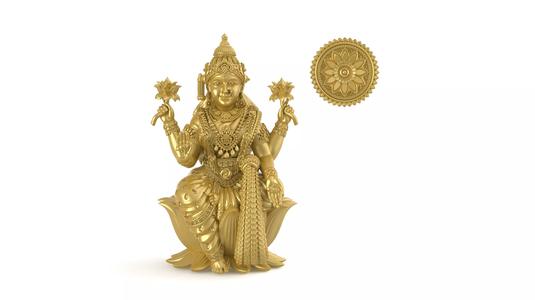Lakshmi-Mata 3D-Print-Model-Dhanlakshmi