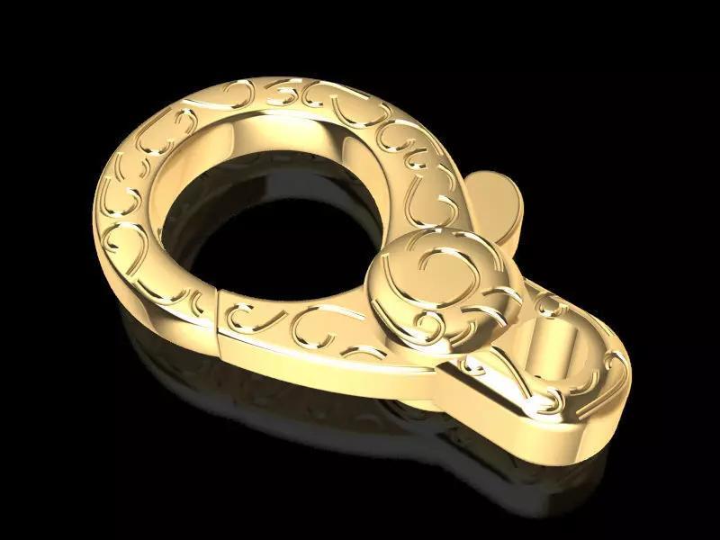 lobster style clasp patterned