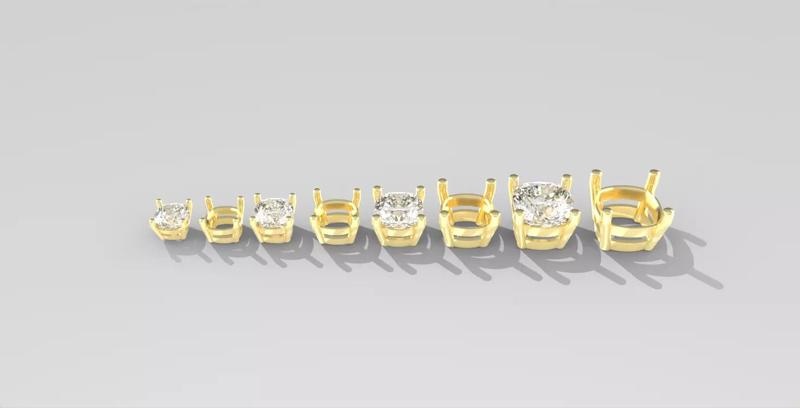 Collection Cushion Cut Prong Settings ready-made chaton