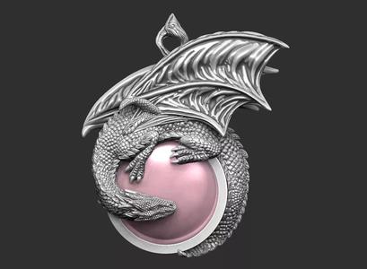 Dragon pendant design royal luxury skull death