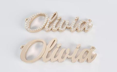 Diamond Name Pendant - Olivia