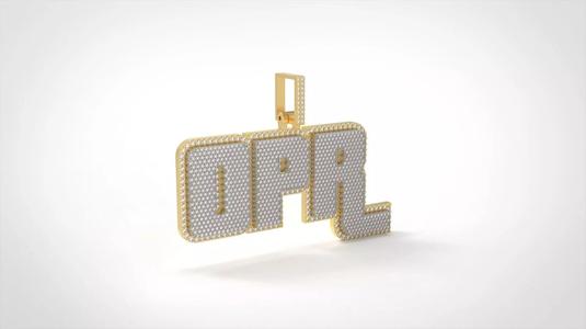Model 1092 OPR Name Plate Pave Diamond Pendant