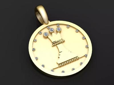 queen pendant 3D printable model