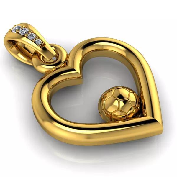 Soccer Ball Heart Pendant Necklace Charm Bracelet Jewelry