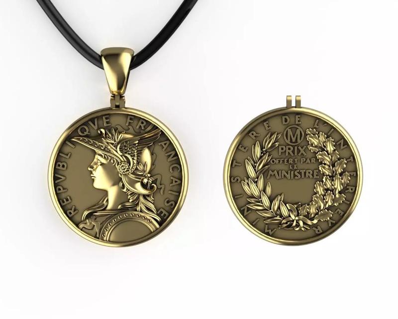 French Republique Francaise Coin pendant