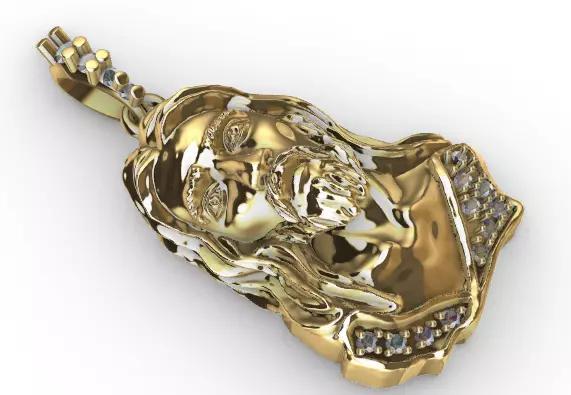 Pendant Ice Jesus Head 3d print