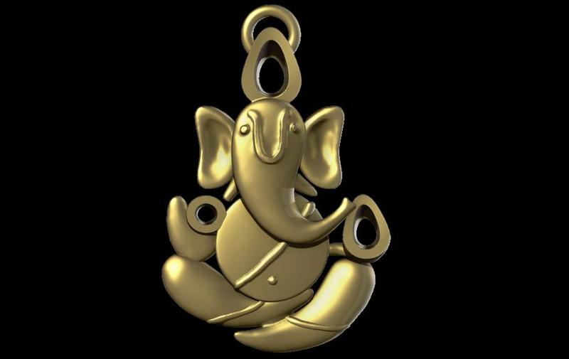 Ganesha Pendant with diamond holders